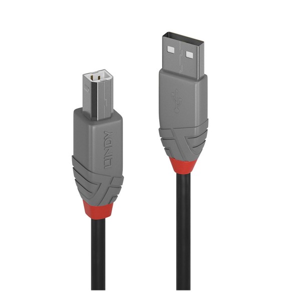 LINDY USB-Kabel (USB A, USB B, Schwarz, 2 m)