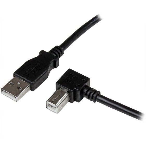 STARTECH USB Kabel (USB A, USB B, Rechtsgewinkelt, Schwarz, 1 m)