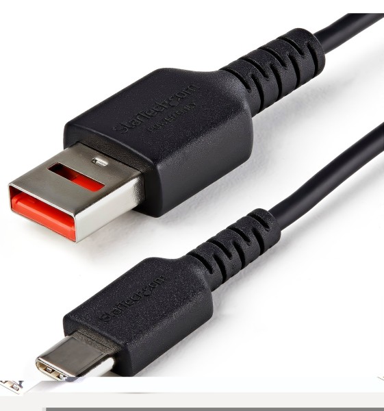 STARTECH USB-Datenblocker Kabel (USB A, USB C, Schwarz, 1 m)