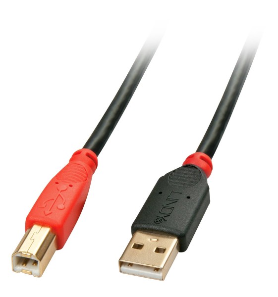 LINDY USB-Kabel (USB A, USB B, Schwarz, 15 m)